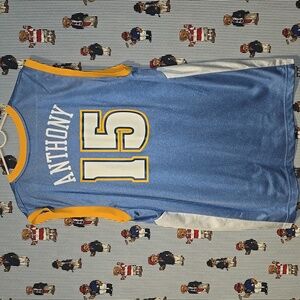 Vintage Reebok Denver Nuggets Carmelo Anthony #15 NBA Jersey Large Blue/Yellow